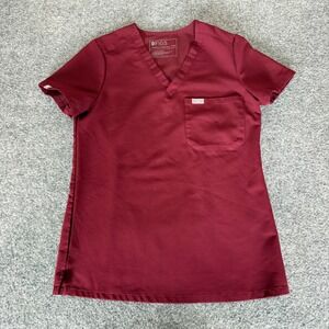 FIGS Catarina Scrub Top Shirt Womens XXS Burgundy Medical Nursing Clinic Uniform